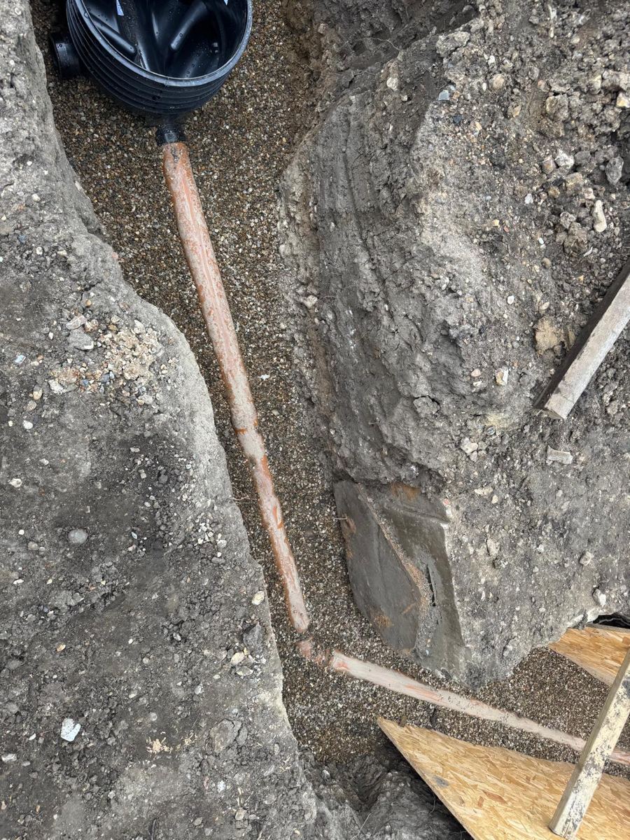 New drainage run and inspection chamber installed