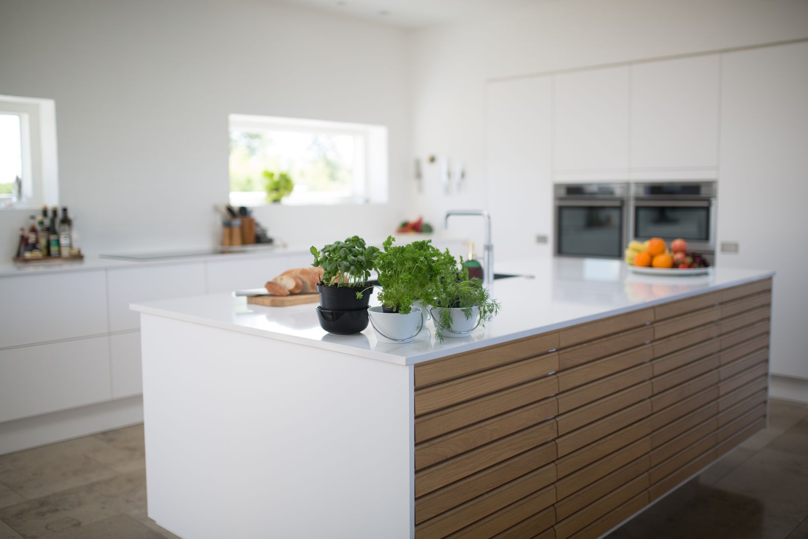 Modern fitted kitchen after renovation